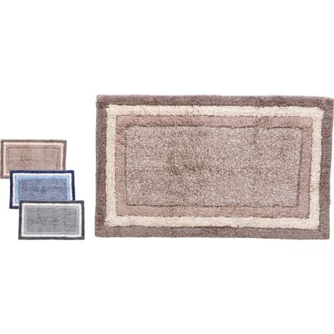 1 Pezzo Tappeto da Bagno in Cotone Antiscivolo Aki 40 x 60 cm 3 Colori (1/2)