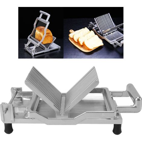 Cortador de queso profesional, aleación de aluminio, acero inoxidable con base antideslizante para tostadas y sándwiches, 10 mm (1/5)