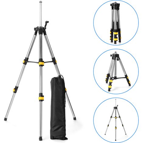 Jeffergarden Treppiede asta estensibile inox 1.2M altezza regolabile livello laser con bolla (1/5)