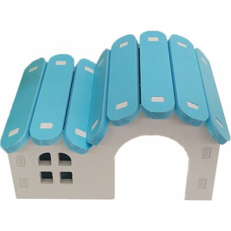 Maison Hamster Colorée et Solide - Cachette pour Hamster, Souris et Petits Animaux Poilus - Modèle Bleu (1/5)