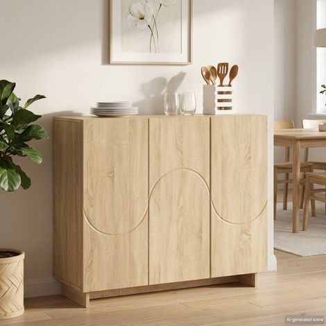 Aparador Roble Sonoma 85,5 x 31 x 75 cm Madera de ingeniería (1/4)