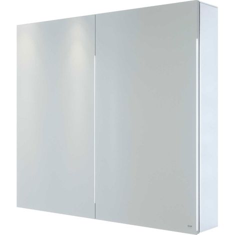 RAK Gemini 600mm x 700mm Aluminium 2 Door Mirrored Cabinet with Adjustable Shelves - RAKGEM5002 (1/3)