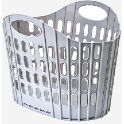 Panier à linge pliable en plastique – Portable, mural, design épais de style japonais (gris nordique) – Adapté aux salles de bains (1/4)
