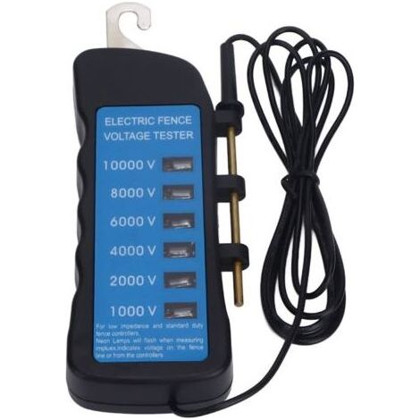 1000-10000V Testeur de Clôture électrique Clôtures étanches Voltmètre avec 6 Pièces Lumière pour Ferme (1/4)