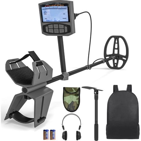Metalldetektor für Erwachsene mit 5 Modi, LCD und wasserdichter IP68-Sonde, dunkelgrau (1/4)