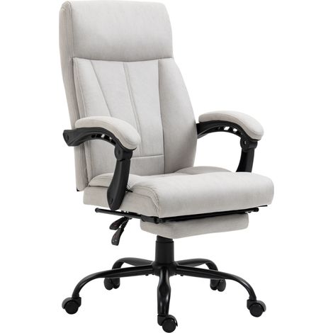 Ergonomischer Bürostuhl mit Massage und verstellbarer Fußstütze, Hellgrau MODENUIT (1/5)