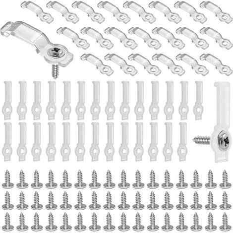 200 Pièces Clips de Bande Lumineuse LED Lighting Clips de supports de fixation pour Bande Lumineuse Supports de Fixation Clips LED Strip Vis Incluses (1/5)