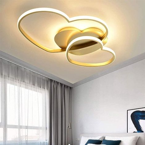 Plafoniera a LED dimmerabile a forma di cuore, 3 colori, lampada a sospensione in metallo per soggiorno, con paralume in acrilico (1/5)