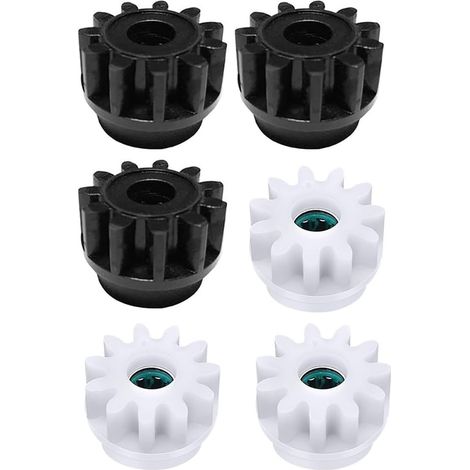 Engrenage de roulement de seau de rechange pour balai Easy Mop Pédale Spin en plastique, 6 noirs + 3 noirs + 3 pièces blanches 3 noires + 3 blanches (1/3)