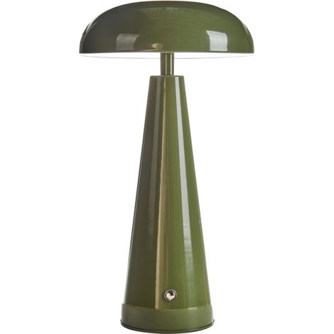 Lampada da tavolo moderna in metallo per interni con luce senza fili e dimmer LED Verde Bocono