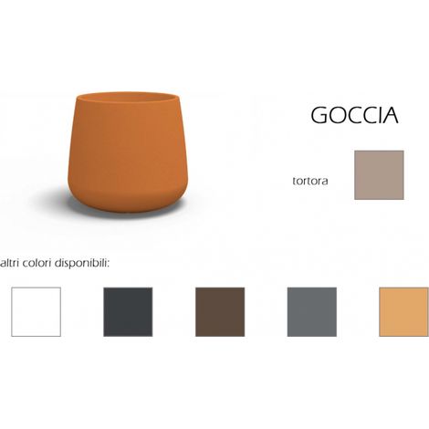 Vase design moderne Ø53 H55 en polymère gris tourterelle résistant, pour intérieur et extérieur - Fabriqué en Italie - Monacis (1/5)