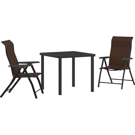 Maison Exclusive - Set da Pranzo per Giardino 3 pcs Marrone (1/5)