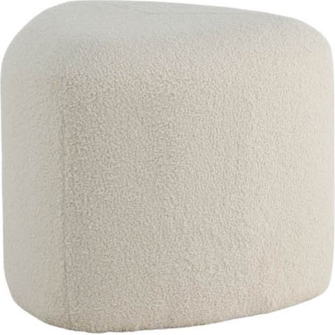 Peg Pouf, Hocker Ø46cm Teddystoff weiß.