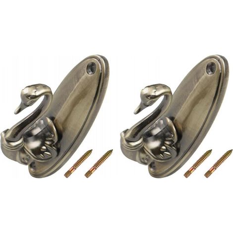Gardinenhaken (84 mm/3,3 Zoll), 2 Stück, Zinklegierung, Wandmontage, bronzefarben (1/4)