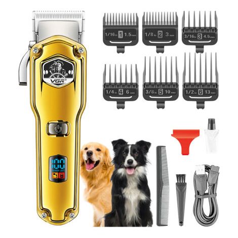 Tondeuse pour chien étanche IPX7 – Lames en acier inoxydable pour poils épais – Faible bruit 55 dB – Autonomie 150 min – Design sans fil (1/4)