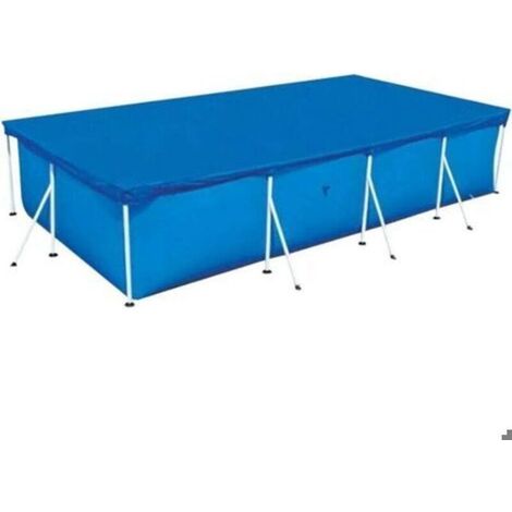 Bâche à bulles piscine tubulaire 220x150cm, bleue (1/5)