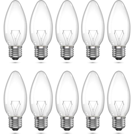 YMYNY Ampoule Bougie Halogène E27 40W C35 Transparente Dimmable Blanc Chaud 2700K 220V Convient pour Salon, Chambre à Coucher, Salle à Manger ou Applique Murale Pack de 10 (1/5)