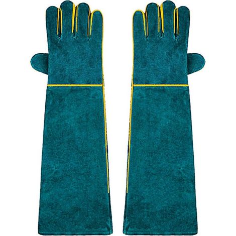 1 gant pour animaux - Gants de protection pour animaux - Anti-morsure - Résistant à l'abrasion - Anti-griffures - Isolé - Épais - Antidérapant - Cuir souple - Gant de travail - 60 cm