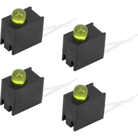 100 Stück 3-mm-LED-Lampenschirm-Set mit Halterung, seitliches Einloch-Industriezubehör, gelbes Licht (1/5)