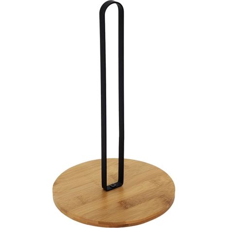 Support pour rouleau d'essuie tout en bambou et métal