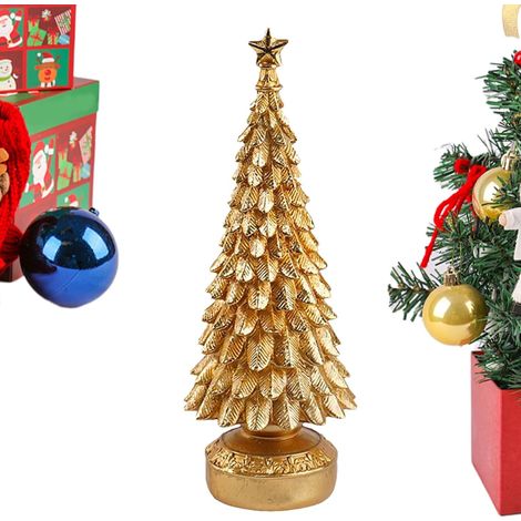Arbres De Noël en Résine Pièce Centrale De Table Artificielle Figurine Décorative d'Arbre de Noël Pour Fêtes Intérieur Extérieur Jardin Cour Bureau Table Étagère (1/5)
