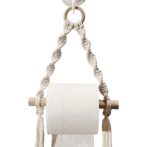 Porta carta igienica, porta carta igienica intrecciato a mano per il bagno, mensola da bagno sospesa (1/5)