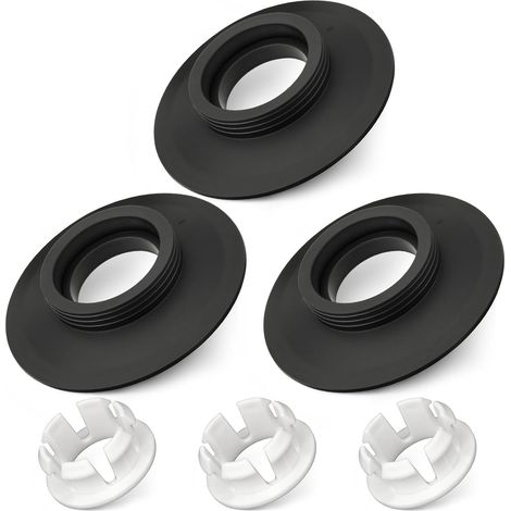 Juego de 3 sellos de válvula de descarga compatibles con cisternas de inodoro Ideal Standard, incluye sello y clip para válvulas de descarga Ideal Standard Armitage Shanks SV01967 - Negro (1/5)