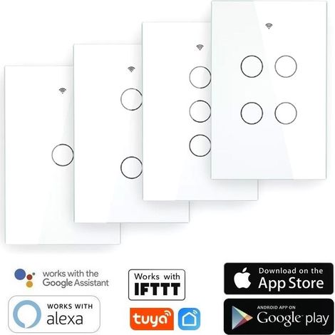 Tuya Interruttore Touch Smart WiFi con RF 433 MHz Dimensione: 3 Pulsanti
