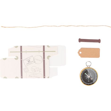20 Boîtes Cadeaux Mariage en Or avec Boussole et Étiquettes Kraft, Idéales pour Faveurs de Noce Voyage et Décorations (1/5)