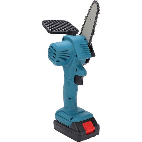 Mini-Handsäge, 10 cm, tragbar, elektronisch, Einhandbedienung, Kettensäge mit Bürste, 100–240 V Wechselstrom, blauer EU-Stecker (1/5)