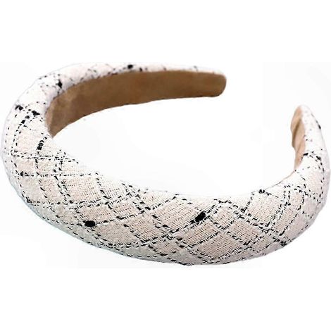 Breites, schwarz-weiß kariertes Haarband, Haaraccessoire für Damen für Hochzeiten, Partys, elegante Frisuren, schickes Haarband, vielseitiger Haarschmuck. (1/4)