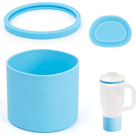 3pcs Replacement Compatible with BlendBoss Personal BlendBoss, Seal and Silicone Cap for Individual Smoothie Tumbler Leak-Proof Accessories (Blue) (1/5)