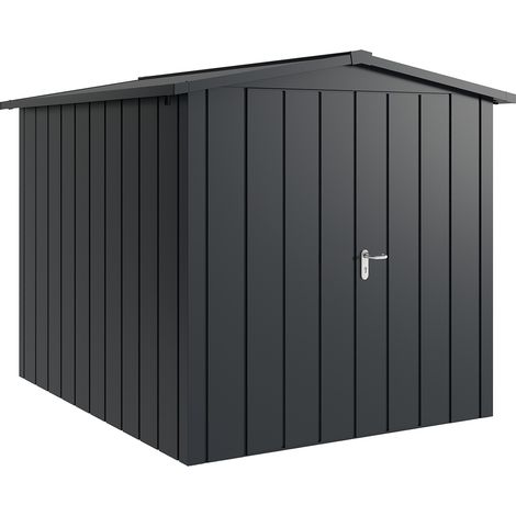 Hörmann Metall-Gerätehaus "Juno" mit Satteldach, JSD6 - Modern, 214 x 262 cm (B x T), anthrazit, 2-flüglige Tür (1/5)