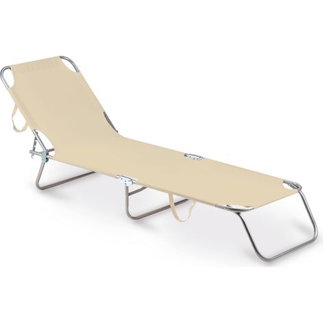 Garden Friend Lettino pieghevole Maiorca in Acciaio 55x188x24h cm Colore Beige