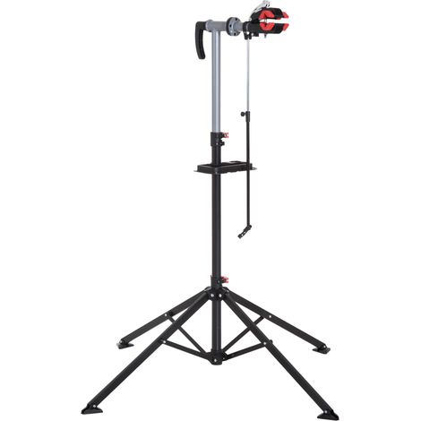 Pied d'atelier Pliable vélo réparation support pied de montage pivotant 360° hauteur réglable argent