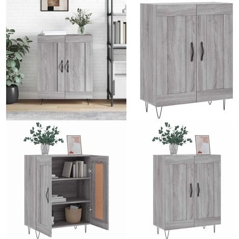 Buffet Sonoma gris 69,5 x 34 x 90 cm Bois d'ingénierie et fer - Rangement salon - Buffet bois d'ingénierie (1/5)