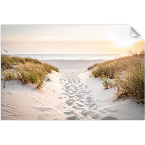 Selbstklebendes Poster – Wandsticker Weg zum Strand Sand Meer Pflanzen 45x30 cm (1/3)