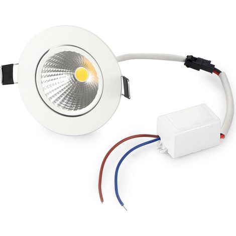 Luminaire LED encastré plafond COB aluminium 5W 110V trou 69mm blanc froid décoration intérieure (1/5)