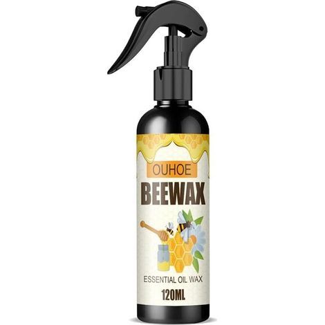Spray de cire d'abeille naturelle micro-molécularisée pour meubles - Spray nettoyant pour bois et cire d'abeille - Nettoyant pour meubles - Pour meubles, sols, tables (1/5)