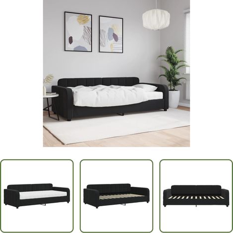 vidaXL Matratze - Tagesbett mit Matratze Schwarz 90x200 cm Samt (1/5)