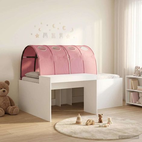 vidaXL Letto con Tunnel 3 pz Bianco e Rosa Legno ingegnerizzato (1/5)