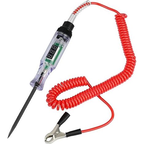 Prüflampe KFZ Auto Schaltung Teststift 3-24 V Digitaler LED-Spannungsprüfer,Stromprüfer mit Prüflampe und Krokodilklemme,für Stromkreisen Sicherungen Schaltern und Leitungen