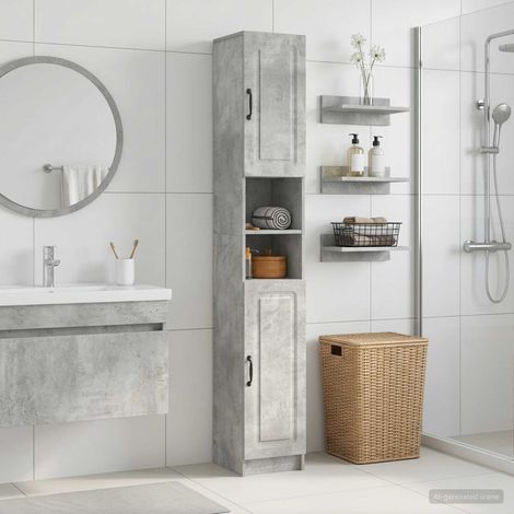 vidaXL Bathroom Cabinet with Open Shelf UTRECHT Concrete Grey (1/5)