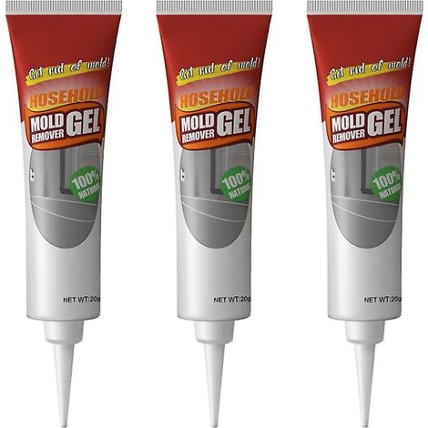 Lot de 3 gels anti-moisissures pour carrelage et bords d'évier. Nettoie et élimine les moisissures sur les murs. (1/5)