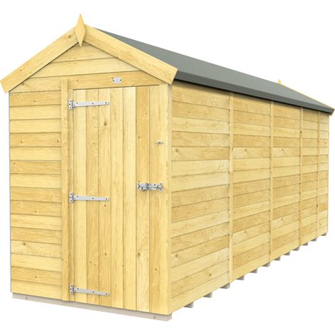 5 x 17 Feet Apex Shed - Single Door Without Windows - Wood - L503 x W147 x H217 cm