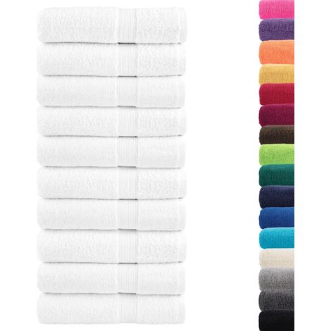 Serviettes de bain de qualité supérieure SOLUND 10 pcs,Serviette de douche blanc CFW793484 (1/5)