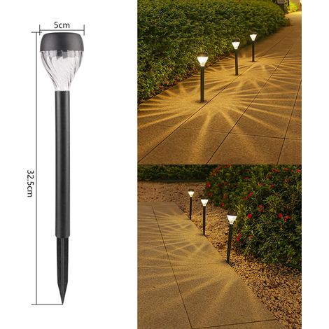Lampadaire Solaire - Éclairage Extérieur Étanche IP44 - Pour Jardin Cour Arrière Paysage - Lumière Chaude - 6 à 8 Heures d'Autonomie - 1 Pièce (1/2)