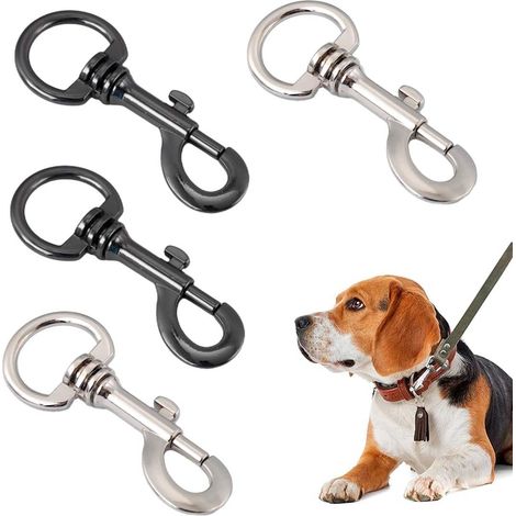 4 Pcs Mousqueton Avec Émerillon Mousqueton Pivotant Pour Collier De Chien Mousqueton En Acier Utilisation Avec Laisse Pour Chien Paracord (1/5)