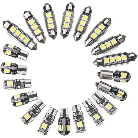 Kit d'éclairage intérieur de voiture avec 20 ampoules LED, éclairage de plaque d'immatriculation et de hayon ultra-lumineux, sans erreur Canbus, pour BMW Série 5 E39 M (1/5)