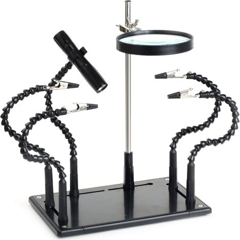 Flexibles 4-Arm-Stativ MitKlemmen + Lupe + LED-Leuchte Zd-11p-1